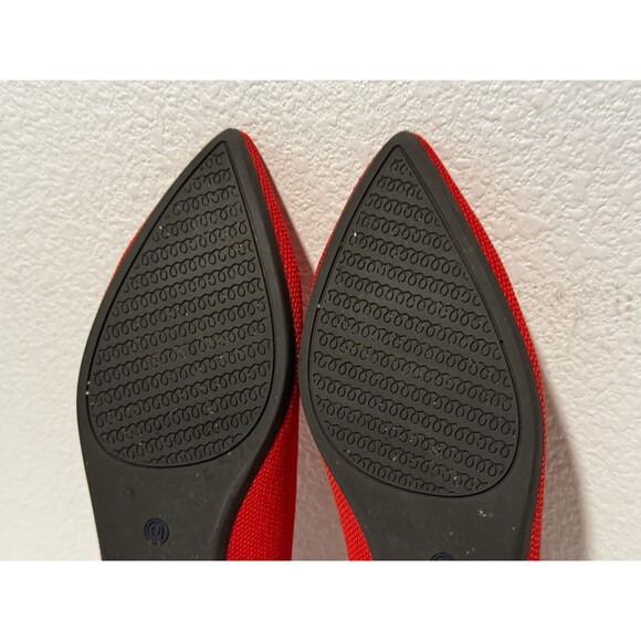 Rothy’s Womens The Point Ballet Flats Shoes Sz 9 Red Slip On Comfort Casual Work - Picture 8 of 13